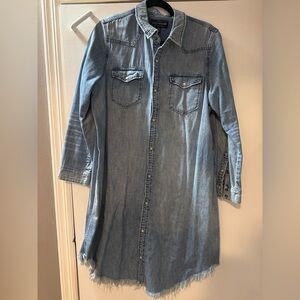 Lucky Brand Light Blue Denim Shirt Dress